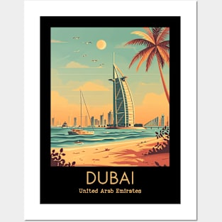 A Vintage Travel Illustration of Dubai - United Arab Emirates Posters and Art